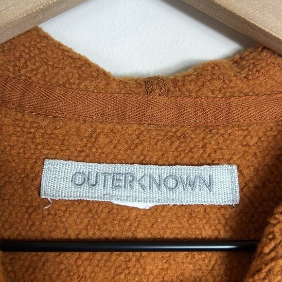 Outerknown Hightide Hoodie Drawstring Zip Terry Cloth Orange Men's Size M - Picture 4 of 7